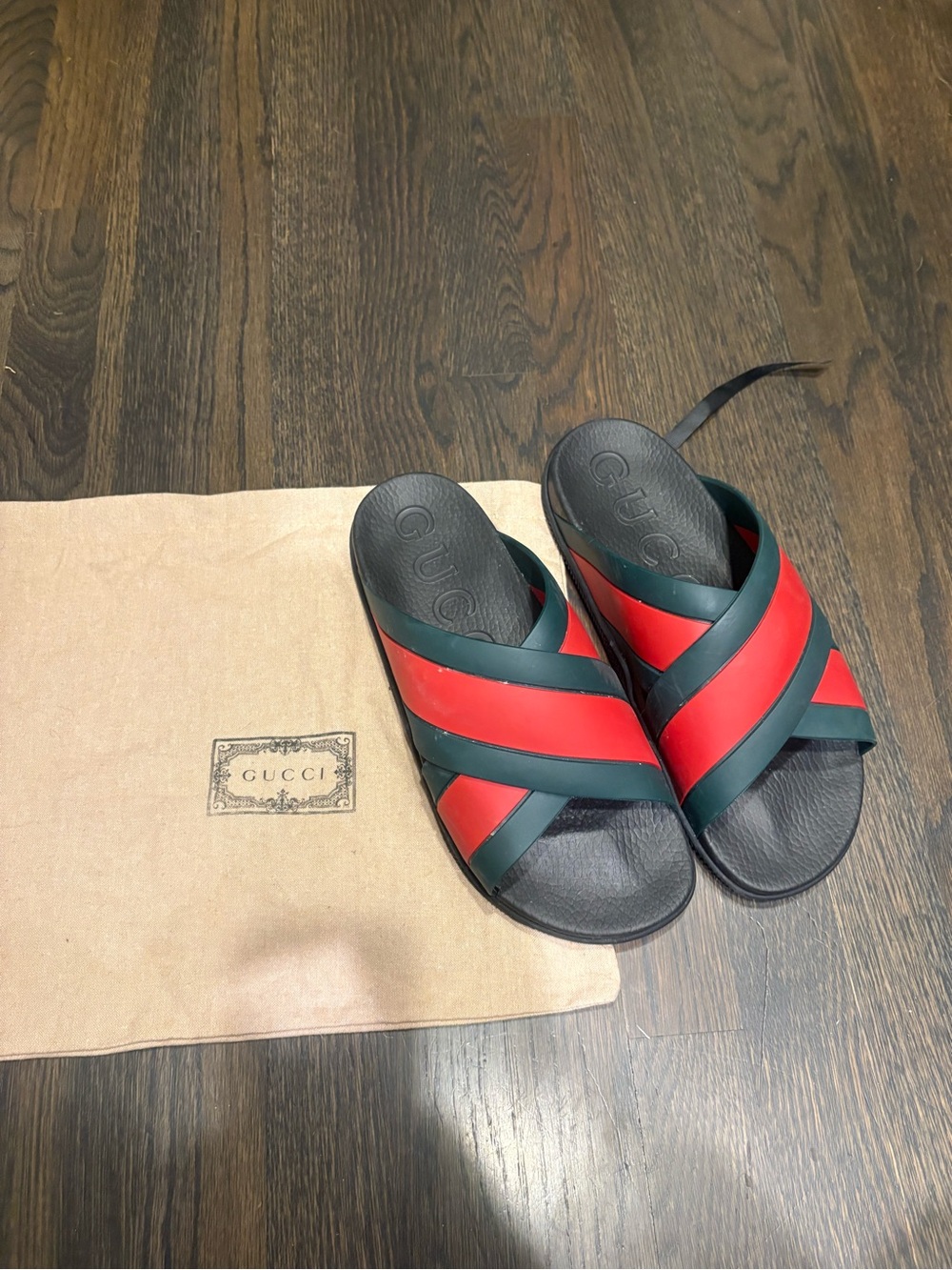 Gucci web flip flop pool Sandals size 9 us 10 Italy AS Is slides